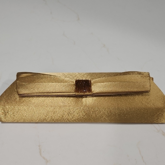 Jessica McClintock Handbags - Jessica McClintock Gold Clutch Wristlet Bag